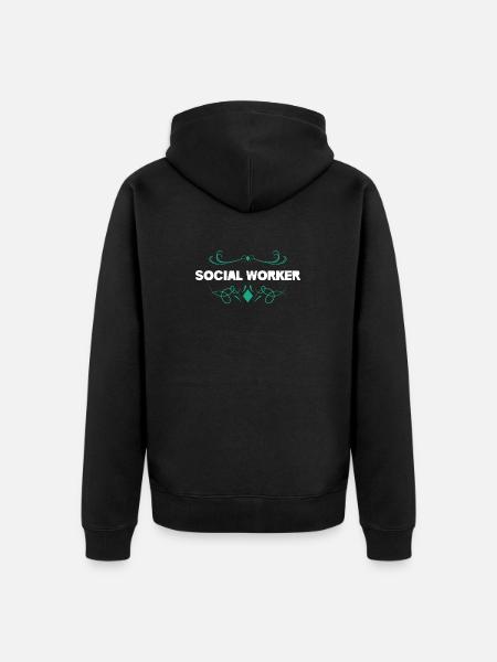 Social Worker Ornament Design - Unisex Premium Organic Zip Hoodie - black