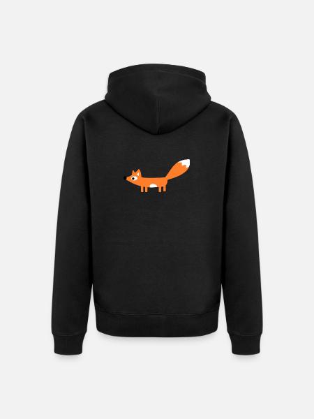 fox - Unisex Premium Organic Zip Hoodie - black