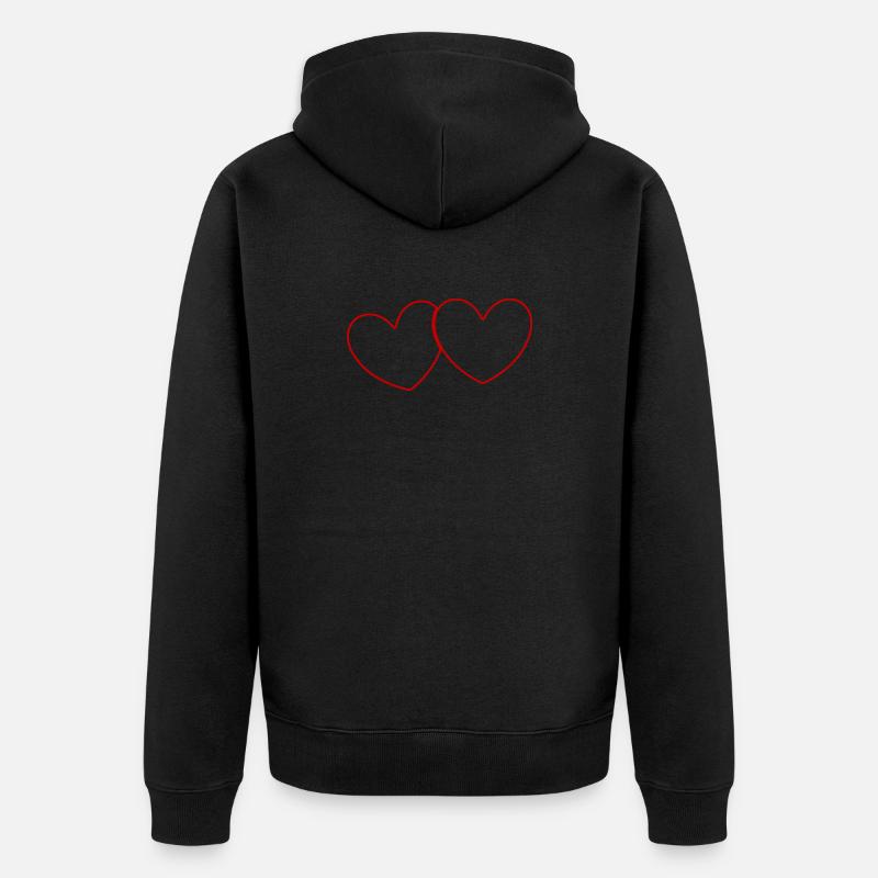 Saint-Valentin, Saint-Valentin, Saint-Valentin - Veste à capuche bio Premium Unisexe - noir