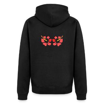 Blume rosa pinke Blume Blumen pink rosa rot Blumen - Unisex Premium Bio Zip Hoodie - Schwarz - Hinten - Nico (187cm)