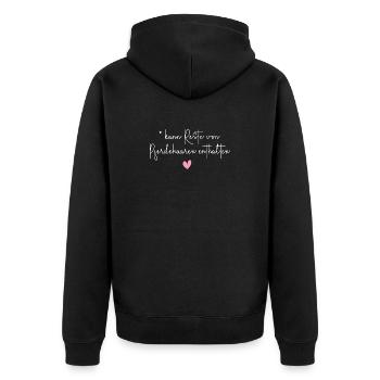 Pferde Pferdehaare lustiger Spruch Geschenk - Unisex Premium Bio Zip Hoodie - Schwarz - Hinten - Nico (187cm)