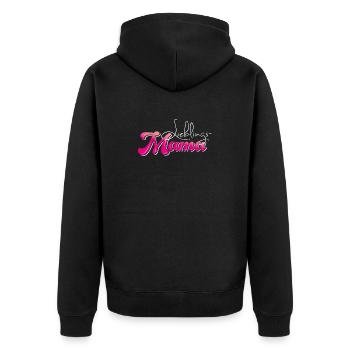Lieblingsmama - Muttertag - Unisex Premium Bio Zip Hoodie - Schwarz - Hinten - Nico (187cm)