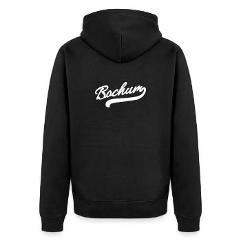Bochum Rétro - Veste à capuche bio Premium Unisexe - noir - Dos - Nico (187cm)