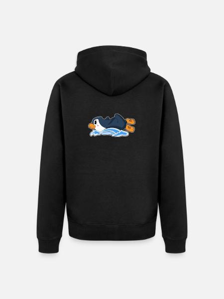 Lustiger Pinguin  - Unisex Premium Bio Zip Hoodie - Schwarz