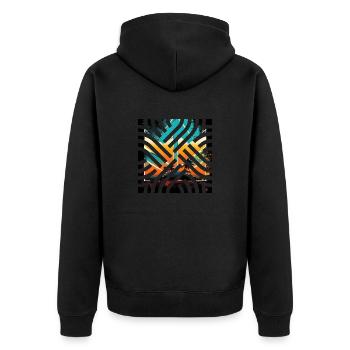 Vintage Achtziger Shirts Design Weihnachtsgeschenk - Unisex Premium Bio Zip Hoodie - Schwarz - Hinten - Nico (187cm)