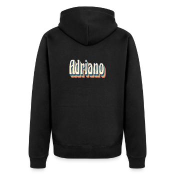 Adriano t-shirt retro vintage t-shirt gift - Unisex Premium Organic Zip Hoodie - black - Back - Nico (187cm)