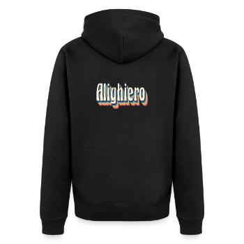 vintage rétro Alighiero t-shirt t-shirt cadeau - Veste à capuche bio Premium Unisexe - noir - Dos - Nico (187cm)