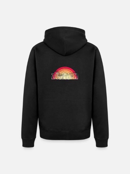 Zürich - Vintage Logo Sunset ZURICH - Unisex Premium Organic Zip Hoodie - black