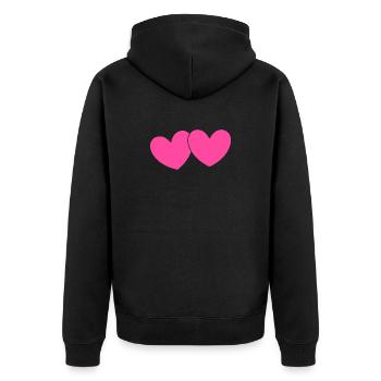 Cœur Rose Cœur Cadeau Rose Pink Saint-Valentin - Veste à capuche bio Premium Unisexe - noir - Dos - Nico (187cm)