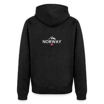 Norvège - Norvège - Norvège - Drapeau - Scandinavie - Veste à capuche bio Premium Unisexe - noir - Dos - Nico (187cm)