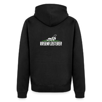 Rasenflüsterer Garten Rasenmäher Rasenflüsterer - Unisex Premium Bio Zip Hoodie - Schwarz - Hinten - Nico (187cm)