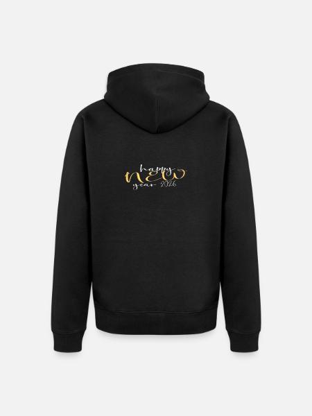 Happy New Year 2026 - Unisex Premium Organic Zip Hoodie - black