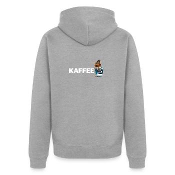 Coffee Mascot Splash - Unisex Premium Organic Zip Hoodie - heather grey - Back - Nico (187cm)