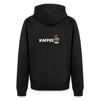 Kaffee Mascot Splash - Unisex Premium Bio Zip Hoodie - Schwarz - Hinten - Nico (187cm)