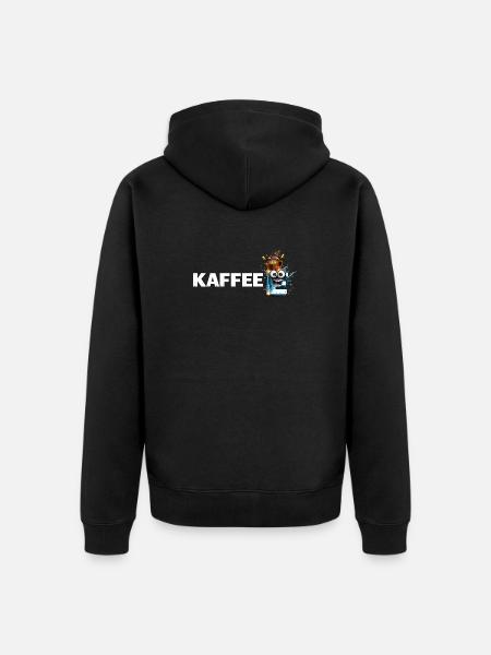 Kaffee Mascot Splash - Unisex Premium Bio Zip Hoodie - Schwarz