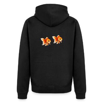 Two Goldfish Pairs Illustration - Unisex Premium Organic Zip Hoodie - black - Back - Nico (187cm)