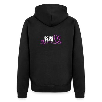 Kardiographie Kardiogramm - Unisex Premium Bio Zip Hoodie - Schwarz - Hinten - Nico (187cm)
