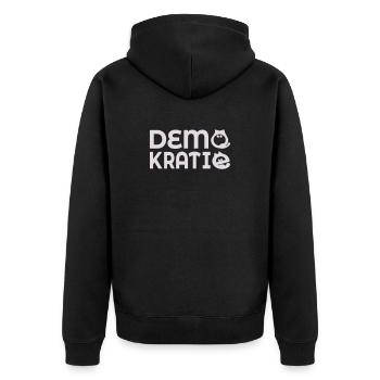 Démocratie des chats - Veste à capuche bio Premium Unisexe - noir - Dos - Nico (187cm)