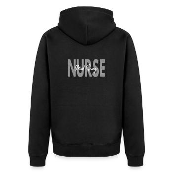 Med-Surg Nurse Medizinisch-Chirurgische Pflege - Unisex Premium Bio Zip Hoodie - Schwarz - Hinten - Nico (187cm)