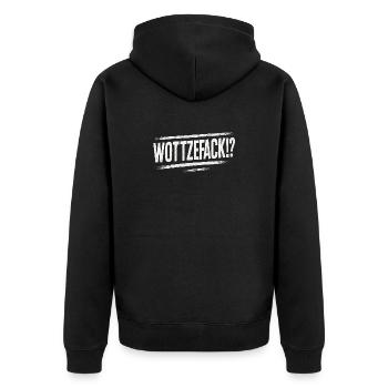 Humour Wottzefack dit une idée de cadeau drôle - Veste à capuche bio Premium Unisexe - noir - Dos - Nico (187cm)