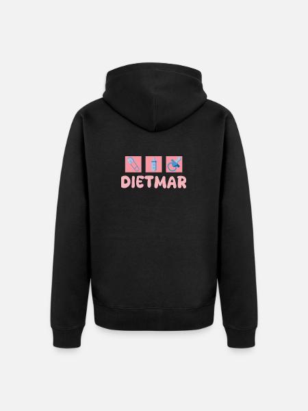 Geschenk für Dietmar - Unisex Premium Bio Zip Hoodie - Schwarz