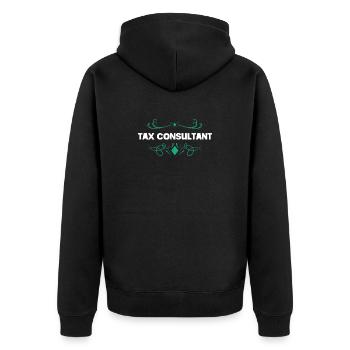 Steuerberater Ornament Design - Unisex Premium Bio Zip Hoodie - Schwarz - Hinten - Nico (187cm)