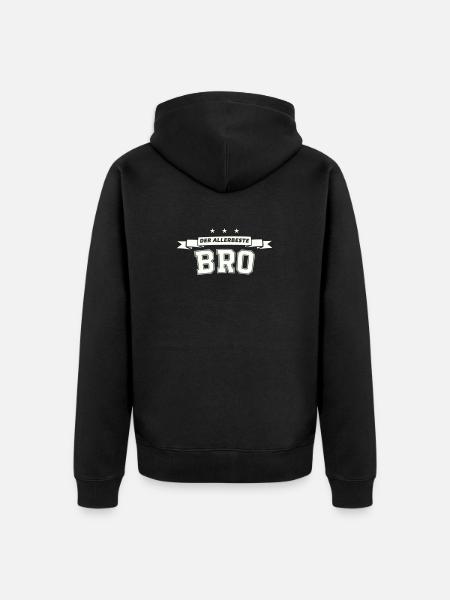 Der Allerbeste Bro - Unisex Premium Bio Zip Hoodie - Schwarz