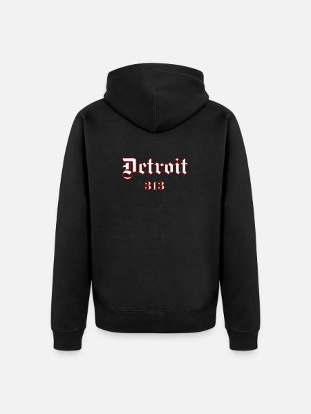Detroit 313 - Unisex Premium Bio Zip Hoodie - Schwarz