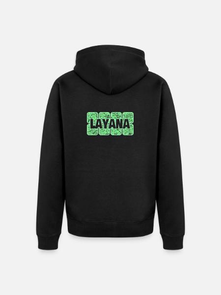 Layana als Saeugling - Unisex Premium Bio Zip Hoodie - Schwarz