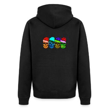 Popup - Unisex Premium Bio Zip Hoodie - Schwarz - Hinten - Nico (187cm)