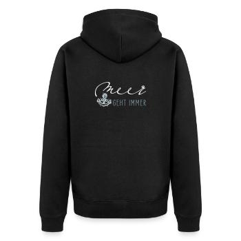 La mer marche toujours - Veste à capuche bio Premium Unisexe - noir - Dos - Nico (187cm)