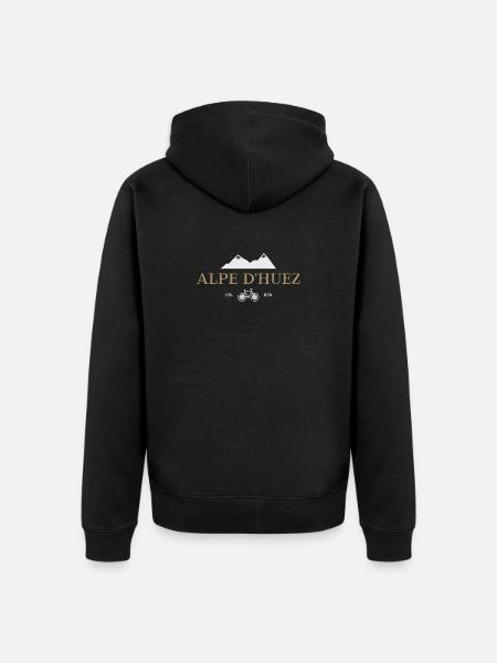 Alpe D'Huez - Unisex Premium Bio Zip Hoodie - Schwarz