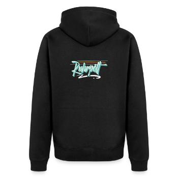 Ruhrpott - Unisex Premium Bio Zip Hoodie - Schwarz - Hinten - Nico (187cm)
