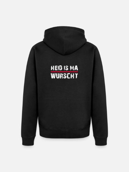 Heid is ma wurscht - Unisex Premium Bio Zip Hoodie - Schwarz