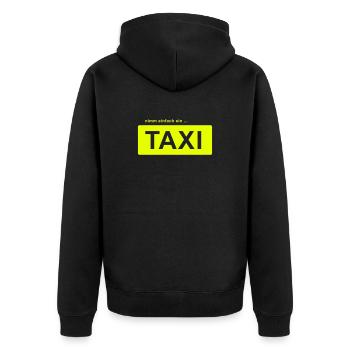 nimm einfach ein taxi - Unisex Premium Bio Zip Hoodie - Schwarz - Hinten - Nico (187cm)
