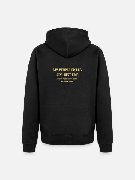 Bold Self-Assertion Typography Design - Unisex Premium Organic Zip Hoodie - black