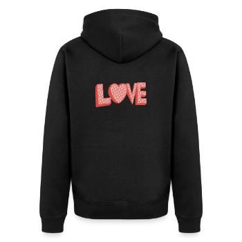 Retro style love - Unisex Premium Organic Zip Hoodie - black - Back - Nico (187cm)