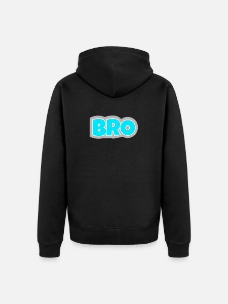 BRO - das Statement für echte Freundschaft-Vibes. - Unisex Premium Bio Zip Hoodie - Schwarz