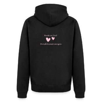 Mon dirndl est dans la blanchisserie - Veste à capuche bio Premium Unisexe - noir - Dos - Nico (187cm)