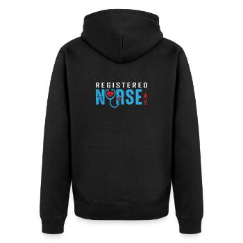 Funny Nurse Gifts Nursing Outfits - Unisex Premium Organic Zip Hoodie - black - Back - Nico (187cm)