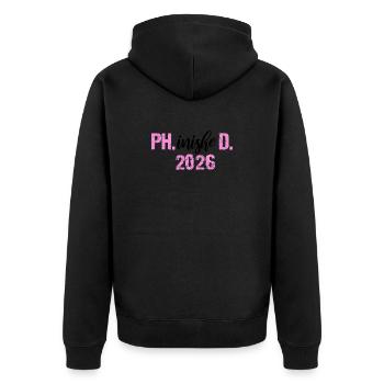 Doktor 2026 Abschluss Philister Dissertation Phd - Unisex Premium Bio Zip Hoodie - Schwarz - Hinten - Nico (187cm)