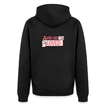 You Are Loved No Matter How You Feel Mitgefühl - Unisex Premium Bio Zip Hoodie - Schwarz - Hinten - Nico (187cm)