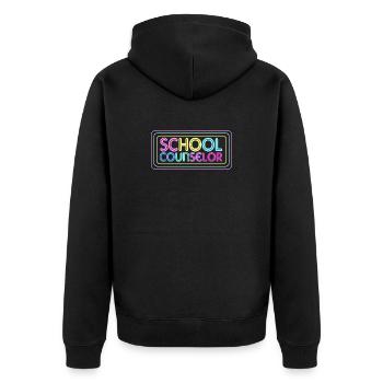Schulbetreuer Schulberater Mentor School Counselor - Unisex Premium Organic Zip Hoodie - black - Back - Nico (187cm)