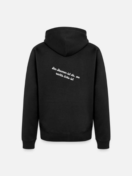 HN Diagonaler Script-Spruch  - Unisex Premium Bio Zip Hoodie - Schwarz