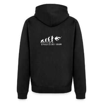 Evolution Schnee für Snowboarder - Unisex Premium Bio Zip Hoodie - Schwarz - Hinten - Nico (187cm)