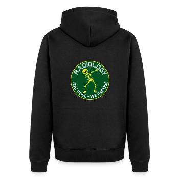 Radiology - dancing skeleton - Unisex Premium Organic Zip Hoodie - black - Back - Nico (187cm)