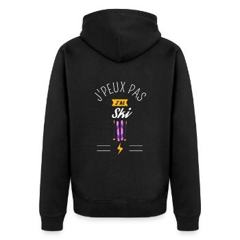J'Peux Pas J'Ai Ski - Veste à capuche bio Premium Unisexe - noir - Dos - Nico (187cm)
