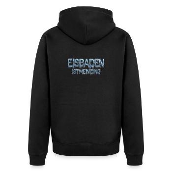 Ice bathing is my thing - Unisex Premium Organic Zip Hoodie - black - Back - Nico (187cm)