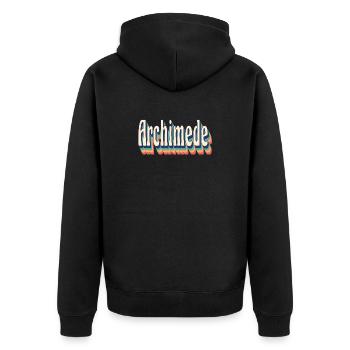 Vintage Retro Archimede T-Shirt Geschenk T-Shirt - Unisex Premium Bio Zip Hoodie - Schwarz - Hinten - Nico (187cm)