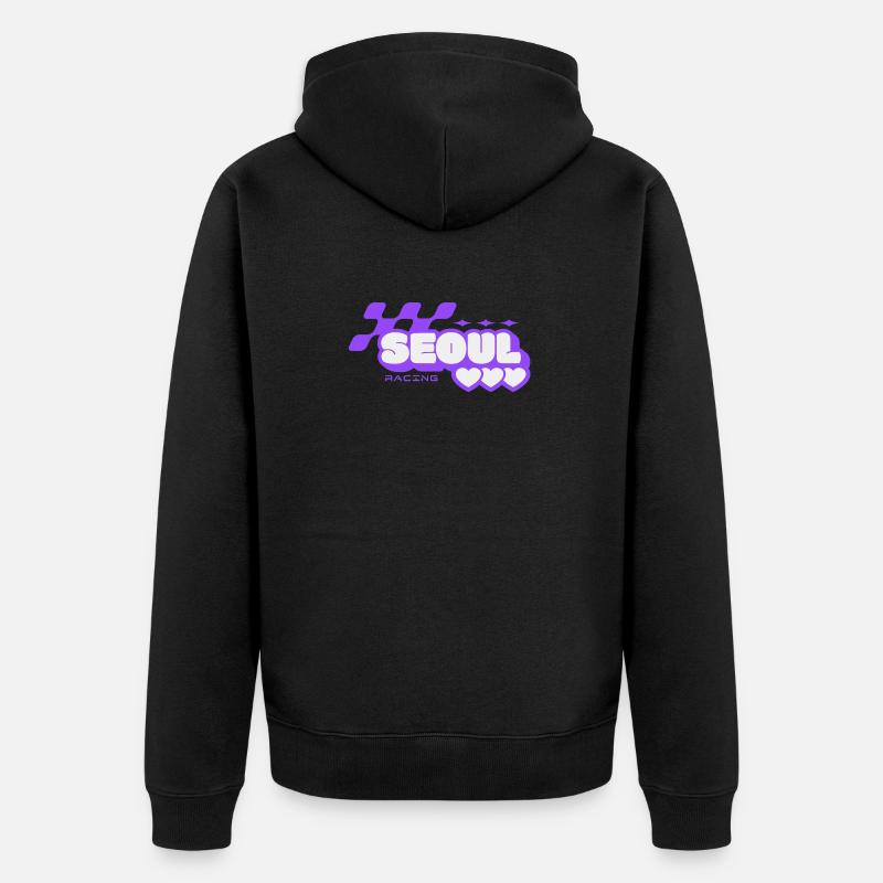 Seoul Racing Violet Rétro - Veste à capuche bio Premium Unisexe - noir